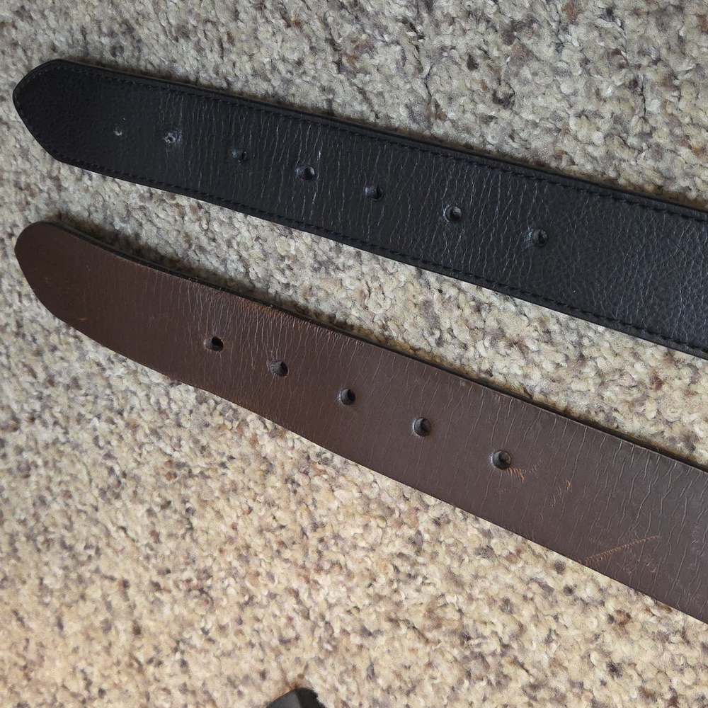 Chaps Men's Black and Brown Leather Belts - Picture 3 of 3